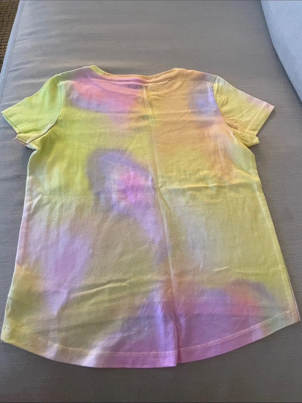 Old Navy Girls Tie-Dye Short Sleeve Tee in Pastel Yellow Pink Purple Small (6-7)
